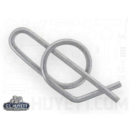 Huyett Ring Cotter Pin, 1/4 in Dia, 0.844 in L, Steel, 1 PK RC-0250-H